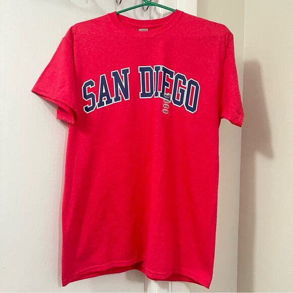 Gildan Heather Red San Diego Graphic T-Shirt Size Medium - Picture 2 of 9